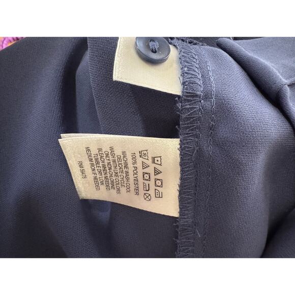 The Savile Row Co. London | Mandarin Collar Chiffon Blue Shirt Dress  | Size 2 - Picture 10 of 13